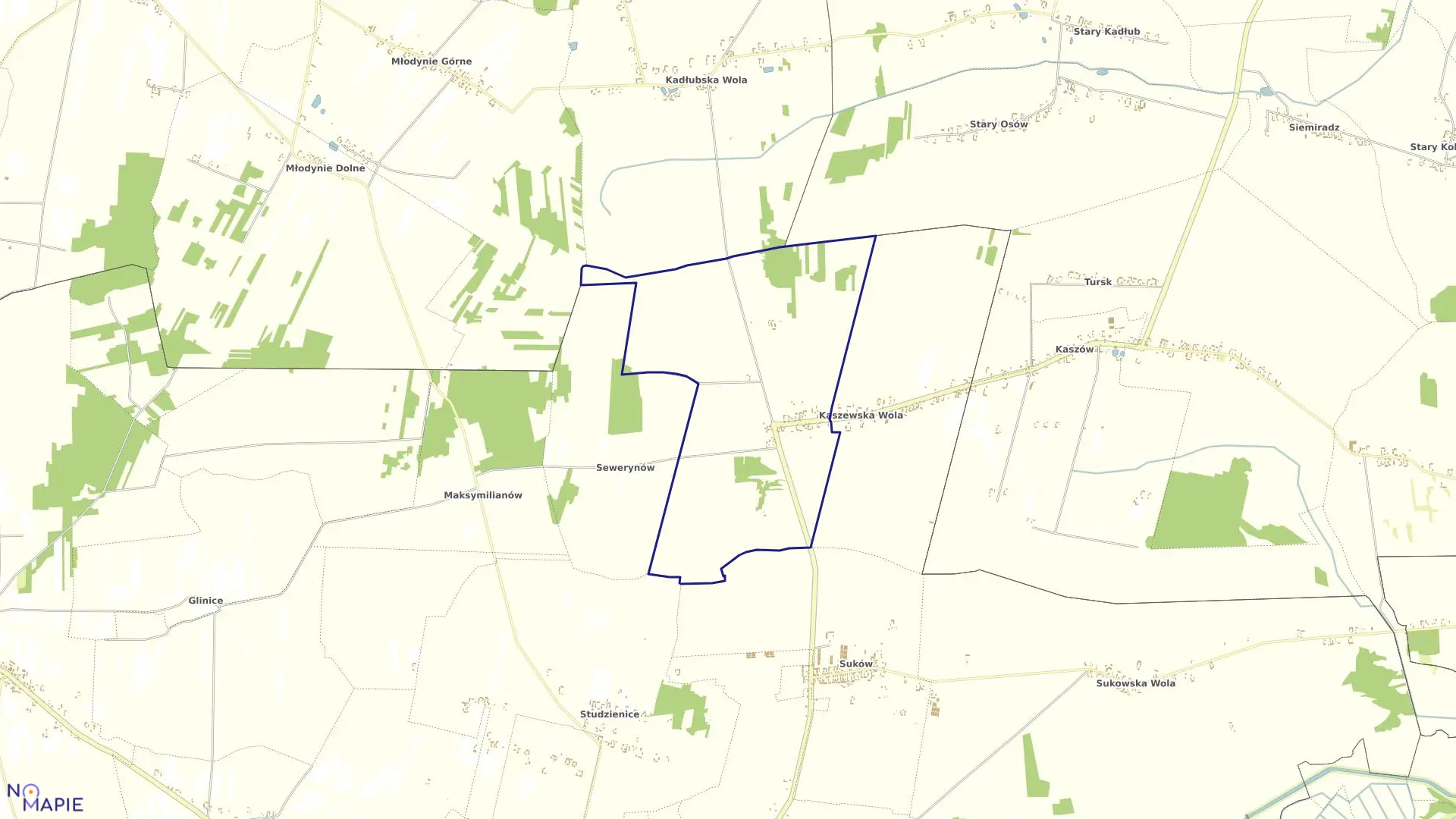 Mapa obrębu KASZEWSKA WOLA gmina Przytyk